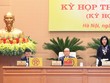 Phó chủ tịch Thường trực HĐND Thành phố Phùng Thị Hồng Hà phát biểu trong kỳ họp.