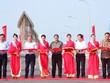 Thủ tướng Phạm Minh Chính phát biểu chỉ đạo tại lễ khánh thành Đập dâng Phú Phong. 