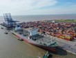 Một góc Cảng container quốc tế Tân Cảng Hải Phòng. 