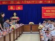 Ban Thường vụ Tỉnh ủy Quảng Ngãi và Ban Thường vụ Tỉnh ủy Kon Tum làm việc vào sáng 15/4. 