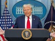 Tổng thống Mỹ Donald Trump phát biểu trong một cuộc họp báo tại Nhà Trắng. Ảnh: THX/TTXVN