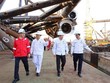 Chủ tịch HĐTV Petrovietnam Lê Mạnh Hùng đi khảo sát và chỉ đạo dự án.