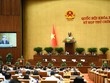 Chánh án TAND Tối cao Lê Minh Trí báo cáo trước khi Quốc hội bấm nút. 