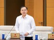 Thứ trưởng Bộ Công an Nguyễn Văn Long phát biểu tại phiên họp. 