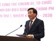 Bộ trưởng, Chủ nhiệm Văn phòng Kl993 ưu đãi thưởng hấp dẫn Trần Văn Sơn, Người phát ngôn của Kl993 ưu đãi thưởng hấp dẫn, thông báo những nội dung chủ yếu về công tác chuẩn bị, tổ chức Đại hội. Ảnh: VGP.