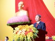 Ông Dương Anh Đức, Trưởng Ban Tuyên giáo và Dân vận Thành ủy TP.HCM trình bày báo cáo tổng hợp ý kiến góp ý dự thảo các Văn kiện trình Đại hội XIV của Đảng. Ảnh: BTC.