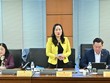 Đại biểu Nguyễn Thị Thủy phát biểu tại tổ. Ảnh: PT. 
