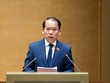 Chủ nhiệm Ủy ban Kl992 Tham Gia Ngay và Tư pháp Hoàng Thanh Tùng trình bày báo cáo thẩm tra. 