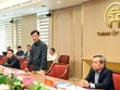 Bí thư Thành ủy Hà Nội Nguyễn Duy Ngọc phát biểu kết luận tại buổi làm việc. Ảnh: Viết Thành.