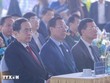 Chủ tịch Quốc hội Trần Thanh Mẫn dự lễ khởi công dự án Kl99ok phiên bản mới xây dựng trục đại lộ cảnh quan sông Hồng. Ảnh: TTXVN.
