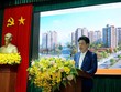 Phó Giám đốc Sở Xây dựng Hà Tĩnh Nguyễn Quốc Hà phát biểu tại hội nghị