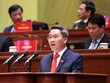 Ông Nguyễn Tấn Phát, Bí thư Đảng ủy phường Sài Gòn (TP.HCM ) trình bày tham luận - Ảnh: TTXVN 
