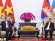 Tổng Bí thư Tô Lâm hội kiến Chủ tịch danh dự CPP Heng Samrin 