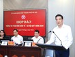 Giám đốc Sở Quy hoạch - Kiến trúc Hà Nội Nguyễn Trọng Kỳ Anh trao đổi thông tin tại họp báo.