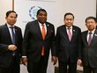 Chủ tịch Quốc hội Trần Thanh Mẫn và Tổng Thư ký IPU Martin Chungong cùng các đại biểu.