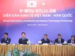 Thủ tướng Lê Minh Hưng và Tổng thống Hàn Quốc Lee Jae Myung tham dự Diễn đàn Kl992 cổng game cá cược Việt Nam - Hàn Quốc vào chiều ngày 23/4 (Ảnh: VGP)