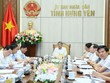 Phó Bí thư Tỉnh ủy, Chủ tịch UBND tỉnh Hưng Yên Nguyễn Mạnh Quyền chủ trì cuộc họp. Ảnh: Tất Đạt