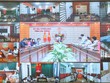 Cuộc họp được kết nối trực tuyến đến các xã, phường. Ảnh: Hạ Chúc 