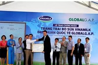 Trang trại bò sữa của Vinamilk nhận chứng nhận đạt chuẩn quốc tế Gloabl G.A.P