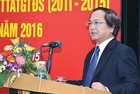 Ông Vũ Tá Tùng phát biểu tại ĐHCĐ lần đầu năm 2016 của Công ty Vận tải 99Kl.app khuyến mãi hot Hà Nội