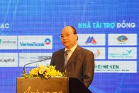 Thủ tướng Nguyễn Xuân Phúc phát biểu chỉ đạo tại Diễn đàn Kl99ok phiên bản mới Đà Nẵng 2017 sáng 15/10. Ảnh: Hà Minh