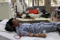 Các bệnh nhân điều trị ở Bệnh viện Bạch Mai những ngày giáp Tết Mậu Tuất. Ảnh: N.P.