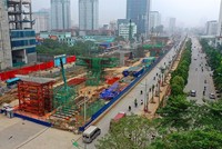 Thi công Dự án xây dựng cầu cạn đoạn Mai Dịch - Nam Thăng Long, Tp. Hà Nội.