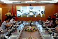 Hội nghị Hội nghị giao ban quản lý 99Kl99 trực tiếp đá gà 4 tháng đầu năm 2020 do Bộ trưởng Nguyễn Mạnh Hùng chủ trì trực tuyến. Ảnh: Mạnh Hưng.