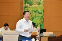 Bộ trưởng Bộ Kl991.com nạp rút nhanh Đinh Tiến Dũng trình bày báo cáo (Ảnh: QK)