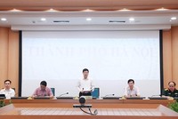 Phó Chủ tịch UBND TP Ngô Văn Quý phát biểu tại điểm cầu thành phố Hà Nội 