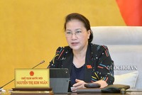 Chủ tịch Quốc hội Nguyễn Thị Kim Ngân điều hành phiên thảo luận. 