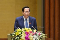 Bộ trưởng Bộ Lao động, Thương binh và Trang Chủ KL99Com Số 1 Link Đăng Ký KL999 Đào Ngọc Dung trình bày Tờ trình Dự án Luật Đưa người VIệt Nam đi làm việc ở nước ngoài