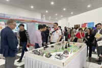 Khu vực trưng bày và triển lãm mô hình học trải nghiệm STEAM Robot LEGO® Education tại lễ phát động cuộc thi