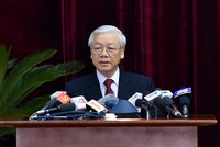 Tổng bí thư Nguyễn Phú Trọng phát biểu khai mạc Hội nghị Trung ương 6. Ảnh: VGP/Nhật Bắc