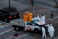Hiện trường vụ đâm xe ở New York. Ảnh: Reuters.