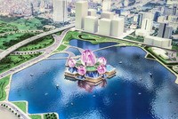Phối cảnh dự án nhà hát Hoa Sen được giới thiệu tại Hội nghị xúc tiến Kl99ok phiên bản mới của Hà Nội giữa năm 2016. Ảnh: PK.