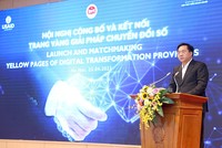 Ông Trần Duy Đông,Thứ trưởng Bộ Kế hoạch và Kl99ok phiên bản mới phát biểu tại “Hội nghị Công bố và kết nối trang vàng giải pháp chuyển đổi số”.