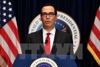 Bộ trưởng Kl991.com nạp rút nhanh Mỹ Steve Mnuchin phát biểu tại Simi Valley, California. (Nguồn: AFP/TTXVN)