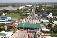 Dự án BOT Kl99ok phiên bản mới xây dựng công trình Quốc lộ 1 đoạn tránh thị trấn Cai Lậy. Ảnh: Hải An