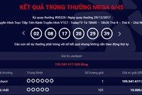 Dãy số trúng Jackpot kỳ 226 ngày 29/12/2017.