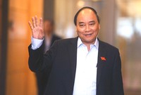 Thủ tướng Nguyễn Xuân Phúc đón đoàn U23 tại trụ sở Kl993 ưu đãi thưởng hấp dẫn lúc 14h ngày 28/1, sau khi đội tuyển về đến Việt Nam. Ảnh: Giang Huy