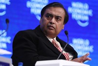 Mukesh Ambani tham gia Diễn đàn Kl992 cổng game cá cược Thế giới (WEF). Ảnh: Bloomberg.