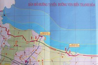 Bản đồ tuyến đường ven biển Thanh Hóa. Ảnh: Sở GTVT Thanh Hóa.