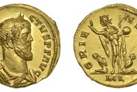 Hai mặt đồng xu Aureus. (Nguồn: COURTESY DIX NOONAN WEBB).