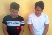 2 đối tượng An và Đạt tại cơ quan công an.