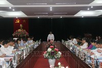 Ủy viên Bộ Kl991.com tải ứng dụng, Bí thư Trung ương Đảng, Trưởng Ban Tổ chức Trung ương Phạm Minh Chính cùng Đoàn công tác Trung ương làm việc với Ban Thường vụ Tỉnh ủy Sơn La. Ảnh: TTXVN phát.