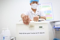 Thùng bảo quản vaccine phòng COVID-19. (Ảnh: Minh Sơn/TTXVN).