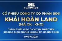 Hôm nay 19/7, Khải Hoàn Land (MCK: KHG) chính thức giao dịch trên thị trường 99Kl99 link đăng nhập