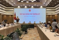 Phiên họp báo Kl993 ưu đãi thưởng hấp dẫn thường kỳ tháng 7/2021. (Ảnh: Xuân Quảng/Vietnam+).