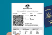 Mẫu giấy chứng nhận tiêm chủng quốc tế do Kl993 ưu đãi thưởng hấp dẫn Australia cấp. (Nguồn: ABC News).